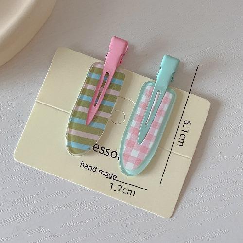 2/3/4 Pcs Simple Sakura Pink Seamless Hair Clip Women Acetate Sheet No Bend Bangs Clip Duckbill Clip Hairpins Hair Styling Tool