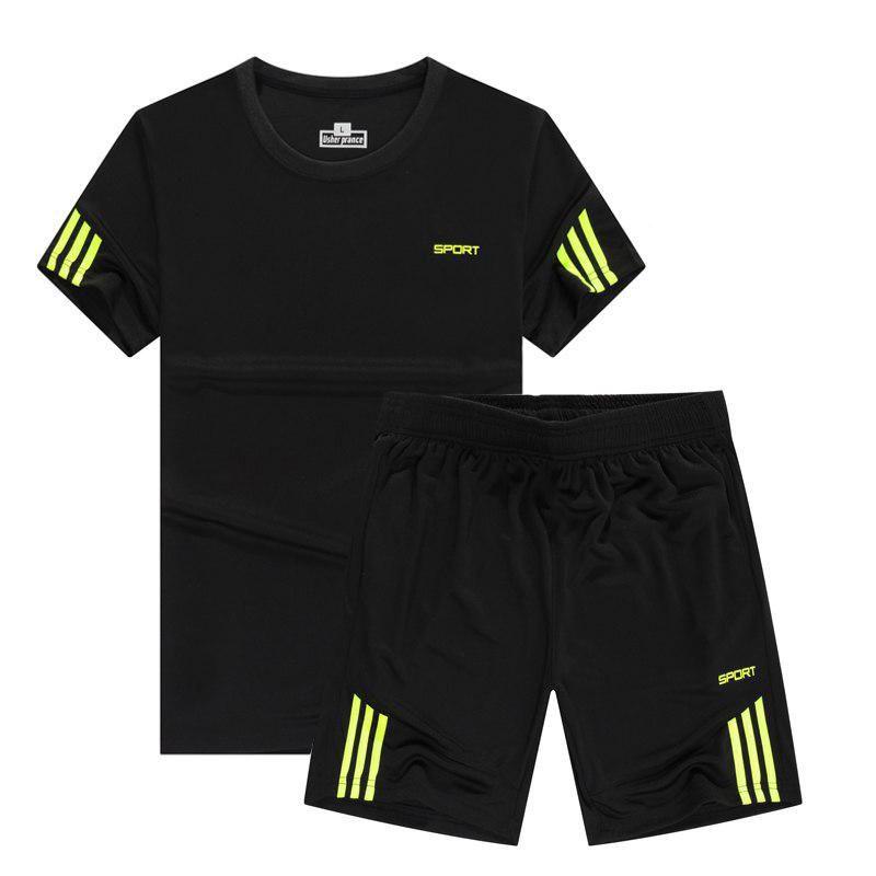 Stylish Quick-drying Men Women Sports Suit With Breathable T-shirt And Shorts Set
