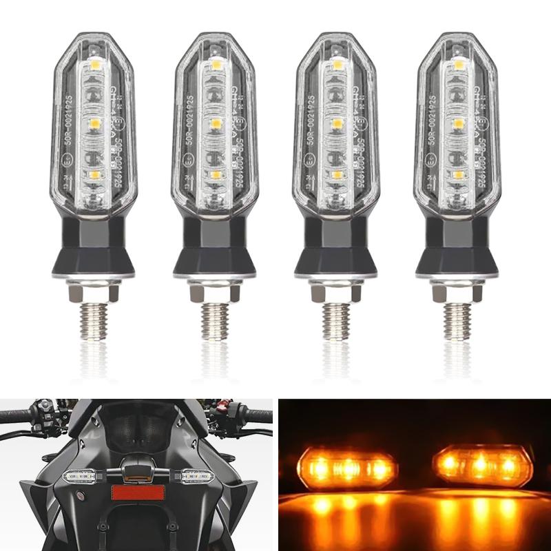 Motorcyle LED Turn Signal Light 12V Moto Amber Indicator Lamp For Yamaha FZ 1 YZF R3 R6 R1 MT 07 09 FZ6 Tracer 900 Tenere 700