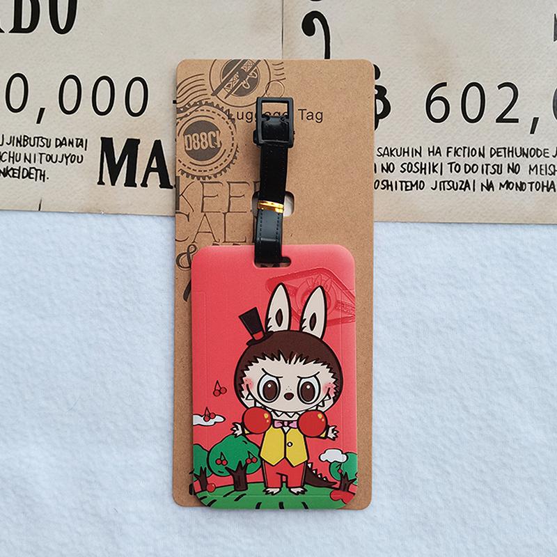 Cartoon  Labubu Travel Luggage Tags Cute Suitcase Hangings Decoration Portable Luggage Consignment Identification Tags
