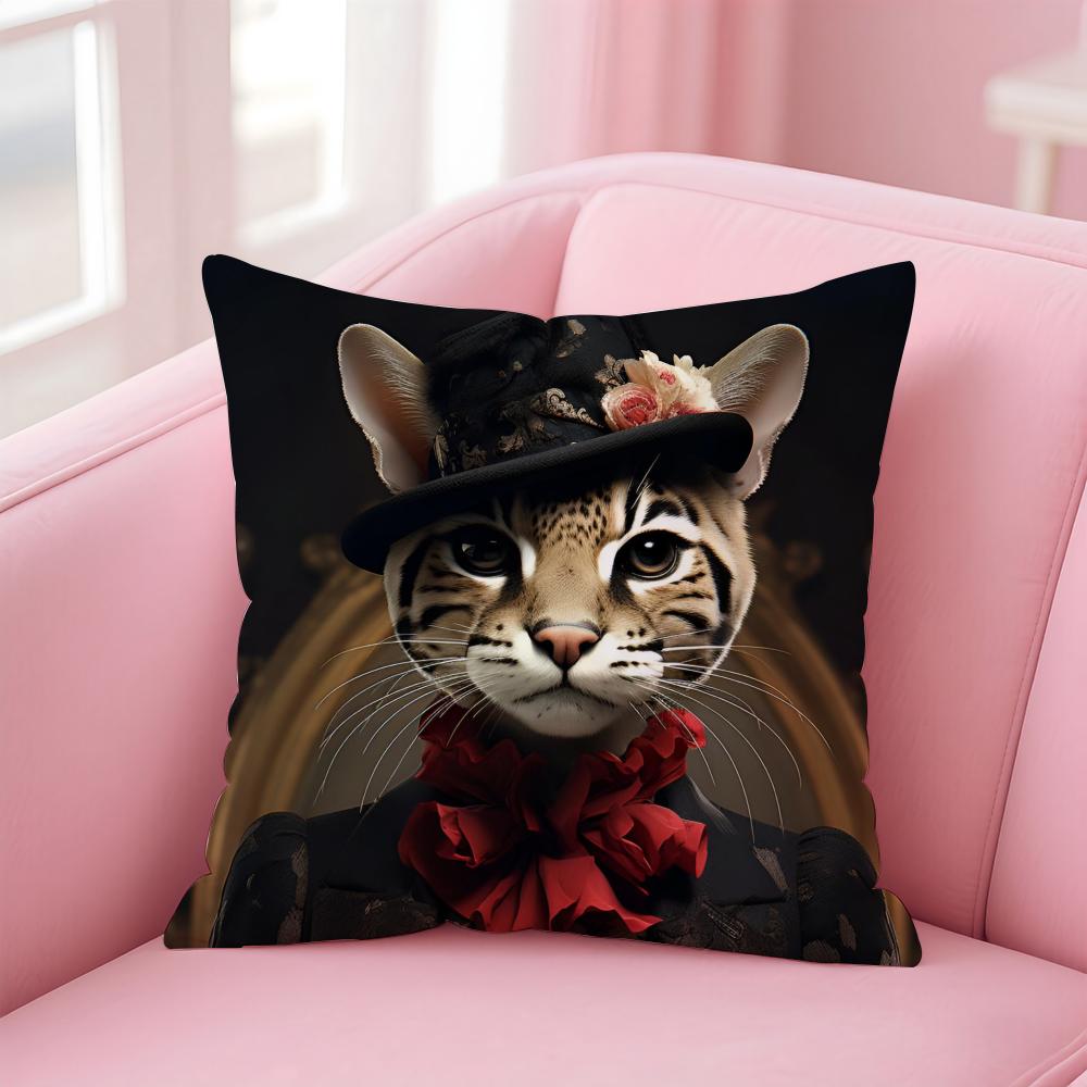 European Fashion Leopard Art Cushion Cover Pillowcase Short Plush Invisible zipper Room Sofa Cushion Cover