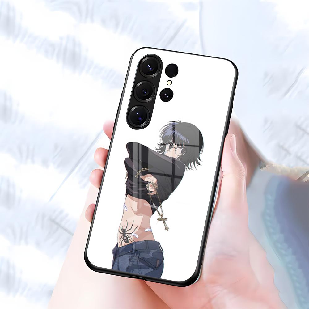 S-Shizuku M-Murasaki Phone Case For Samsung S26 S25 S24 FE S23 S22 S21 Plus S20 Ultra Note20Ultra Black Glass Cover