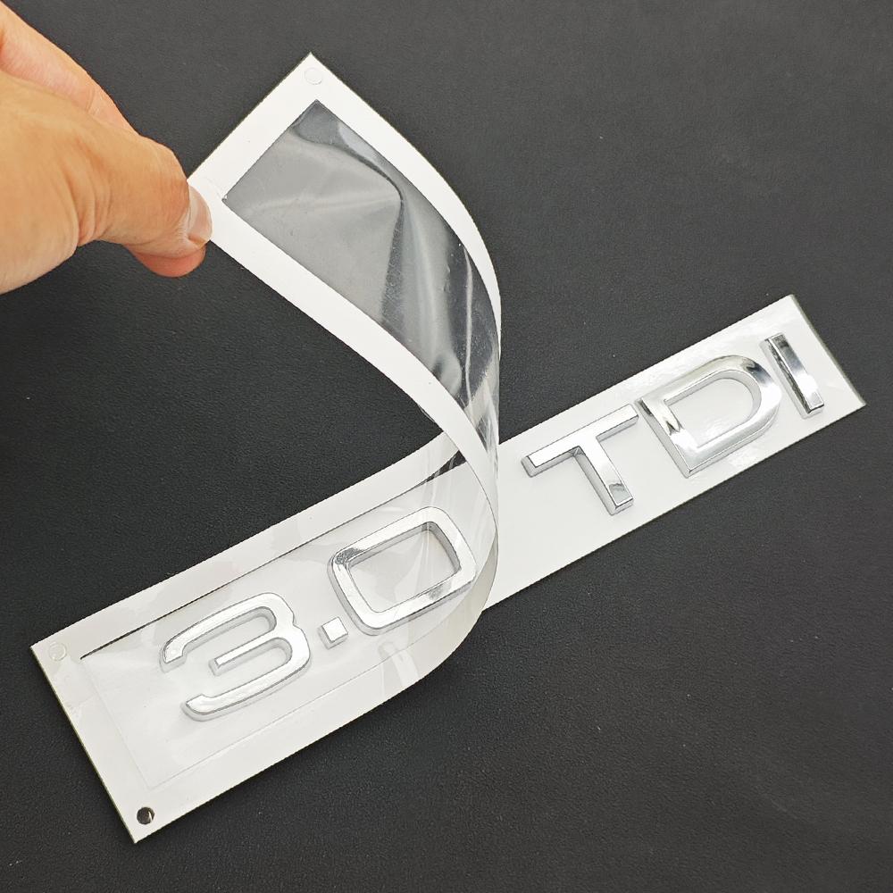 3D ABS Letters Logo 1.9 2.0 2.8 3.0 4.0 4.2 TDI Emblem Sticker Car Rear Trunk Badge for Audi A3 A4 A5 A6 A7 A8 Q2 Q3 Q4 Q5 Q7 Q8