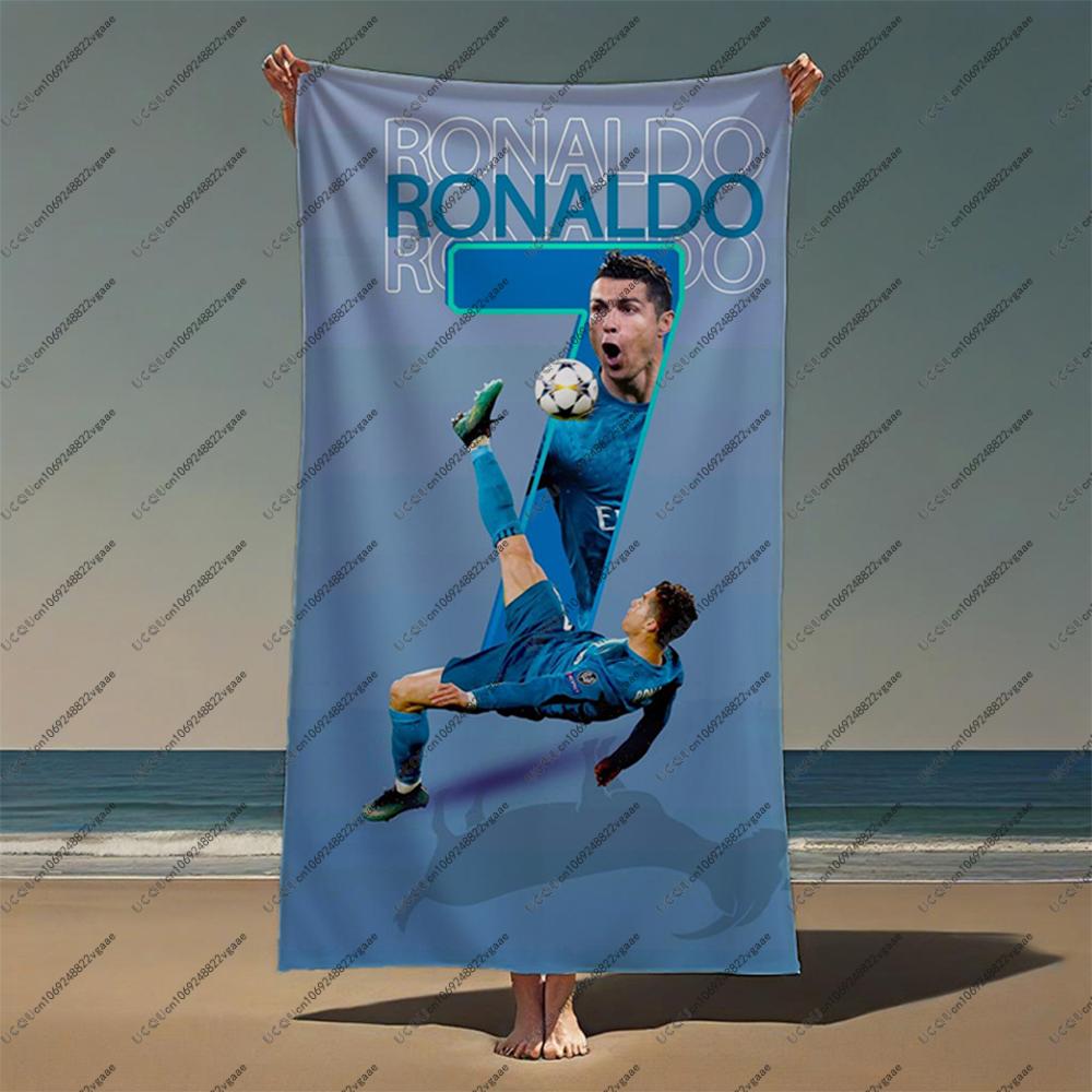 Prosop de Plajă Fotbalist Ronaldo Baie Piscină Exterior Iubitor Uscare Rapidă Cadou Piscină Călătorie Vacanță Moale Camping Fotbal Sporturi Fierbinte