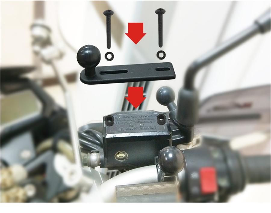 Nová základna nádržky brzdové/spojkové kapaliny motocyklu Držák pro GPS kameru/telefon