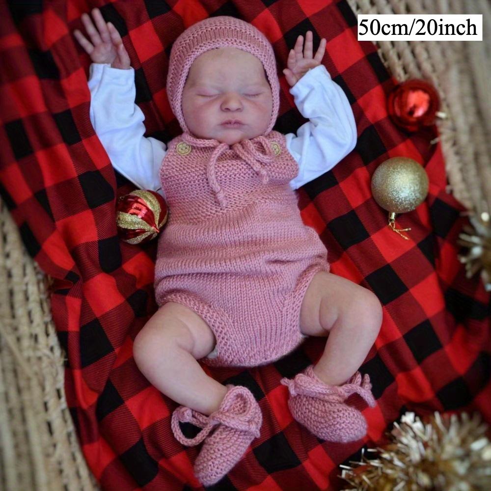 

BZDOLL 50cm Asleep Cute Reborn Baby Doll with 3D Skin With Visible Veins (Soft Vinyl Limbs, Cloth Body) Baby Girl 20inch Lovely Birthday Gift Art Toy cloth body doll