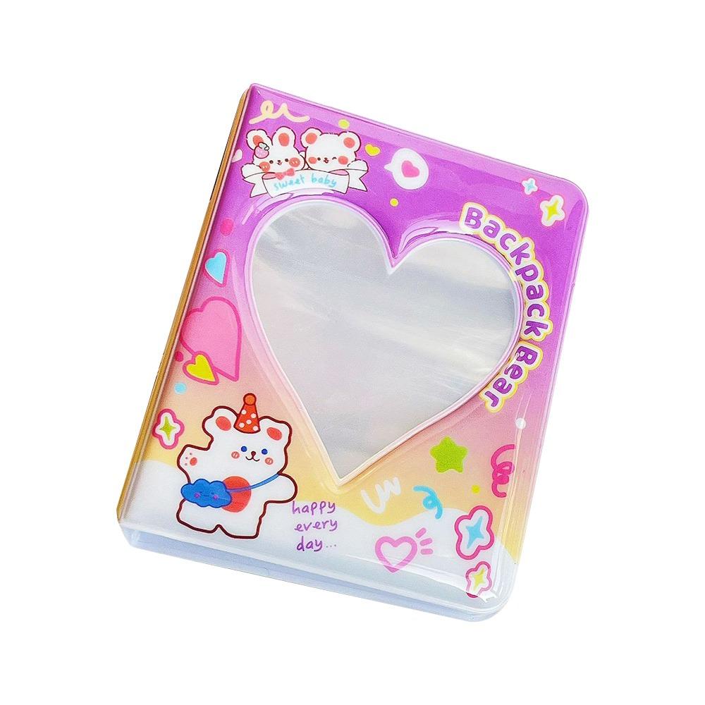 

36 карманов Маленькая книга для хранения карточек Heart Idol Альбом Книга Мода 3-дюймовый фотоальбом фиолетовый