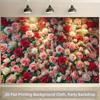Romantic Rose Wall Tapestry, Dense and Vibrant Red and Pink Roses Arrangement, Lush Floral Wall Art
