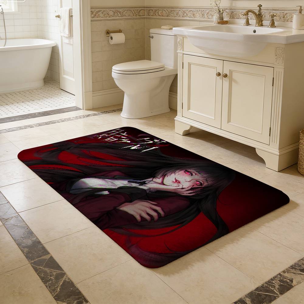 Popular Anime K-kakegurui Girls Floor Mat Rectangle Anti-slip Home Soft Badmat Front Door Indoor Outdoor Mat Welcome Doormat