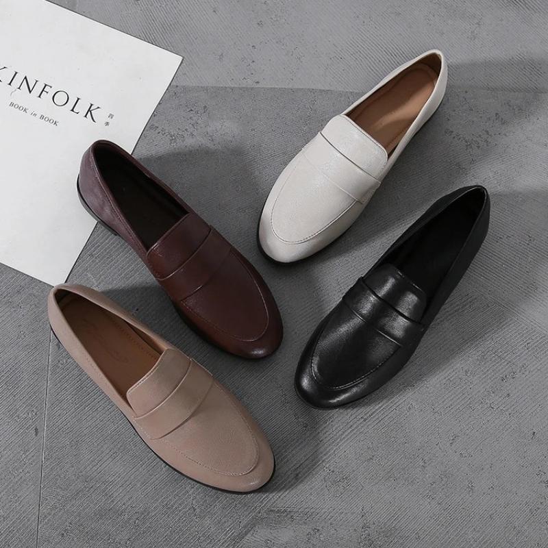 Spring Autumn Ladies New Small Leather Shoes Vintage Versatile Loafers British Style Fashion Anti Slip Shoes Casual Women's Flat