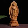 Boxwood carving The Three Saints of the West Buddha statue of Tathagata Guanyin Home Buddha Hall Worship Wooden crafts Gift