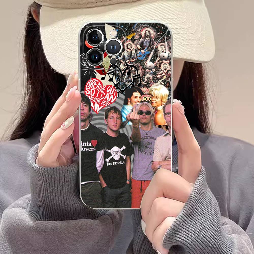 Band F-Foo F-Fighters Classic Rock Transparent Phone Case For IPhone 16 15 14 13 12 11 Pro Max Plus Soft Cover
