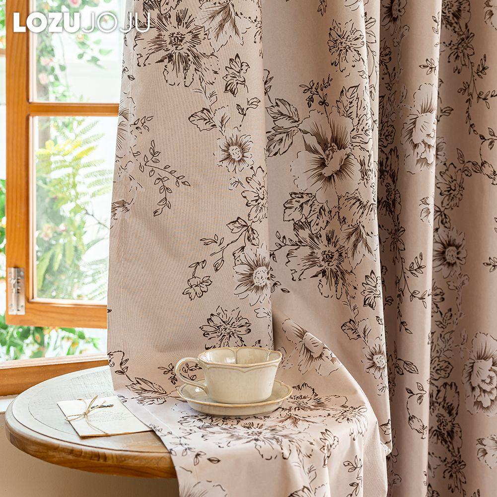 1PC LOZUJOJU Fashionable Retro Printed Blackout Curtains 100% Blackout Thick Curtain for Bedroom Living Room Balcony Window for Home Decor