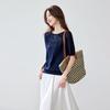 Women's Mulberry Silk Blend Crochet Knit T-Shirt