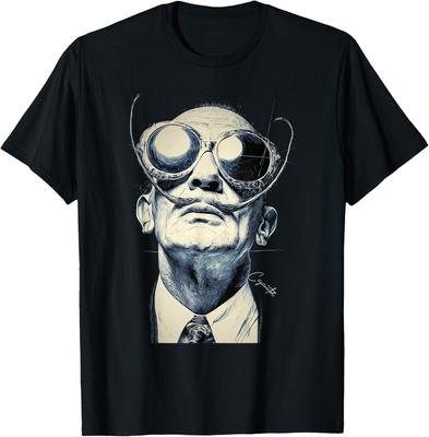 T-shirt Ritratto con Occhiali d'Arte Surreale