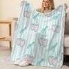 Hemmed Fleece Blanket, Cherry Series Soft Skin-Friendly Cozy Throw Blanket for Home Sofa, Ideal for Halloween & Christmas, Essential Home Accessory