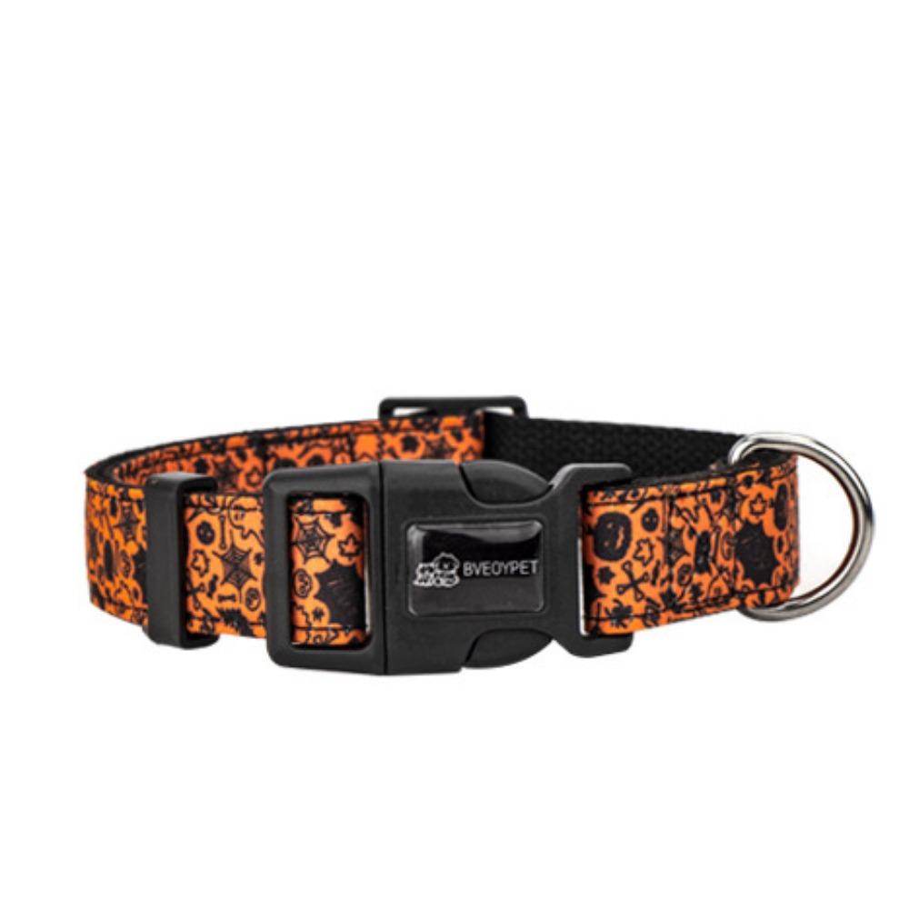 

Pet cat and dog accessories Halloween series collar, pumpkin pattern collar Dog Rope 1.5 meters