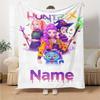 Custom Name Kpop Demon Hunters Theme Printed Blanket Perfect For Couch Bed Travel Outdoor Use Machine Washable Cozy Durable