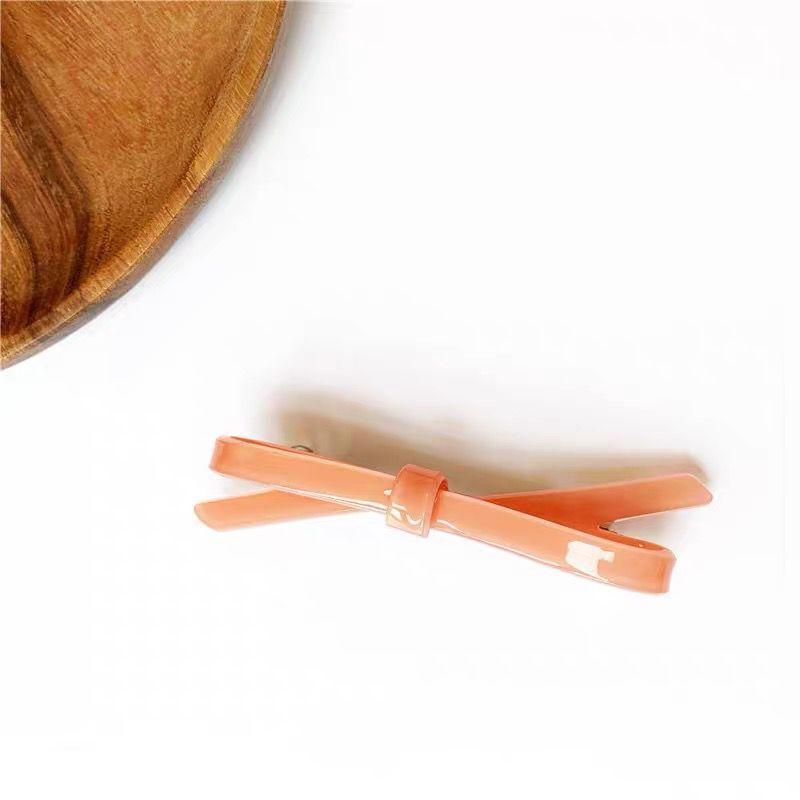 Schicke Haarspangen mit Schleife, einfarbig, Acryl, Haarspange, Haarnadel, süß, schlicht, Schleife, Knoten, Fliege, Seitennadeln, Haar-Accessoires für Frauen