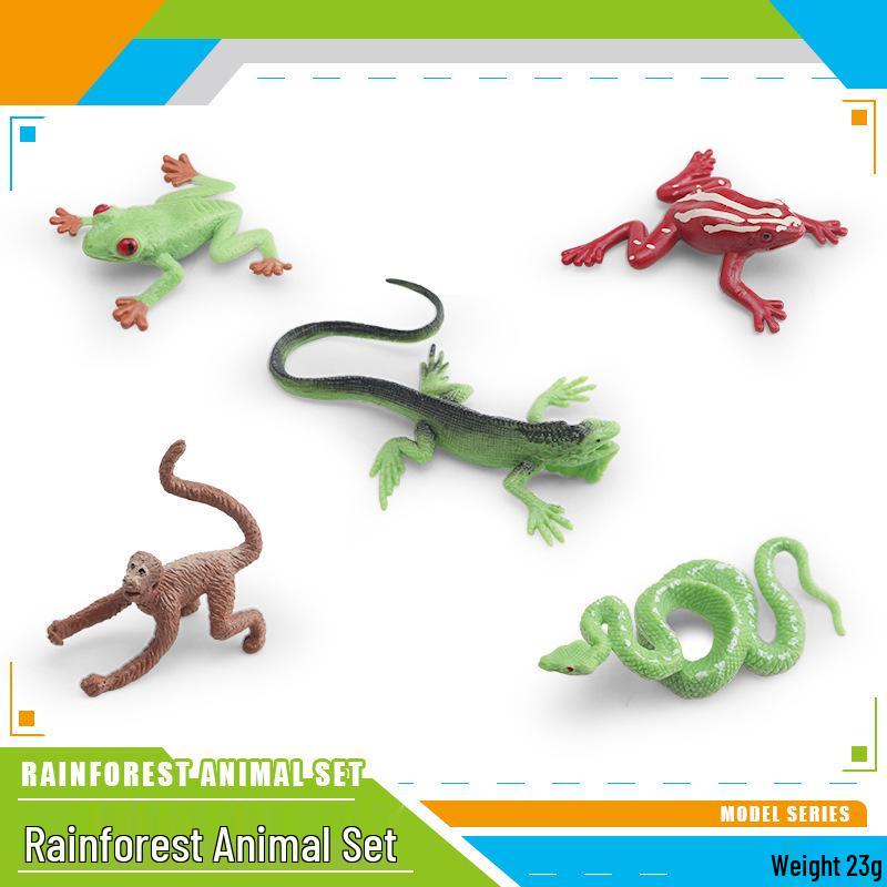 Cross-border Kids Rainforest Animal Models: Monitor Lizard, Tree Frog, Spider Monkey, Anteater, Macaw, Tree Python Ornament