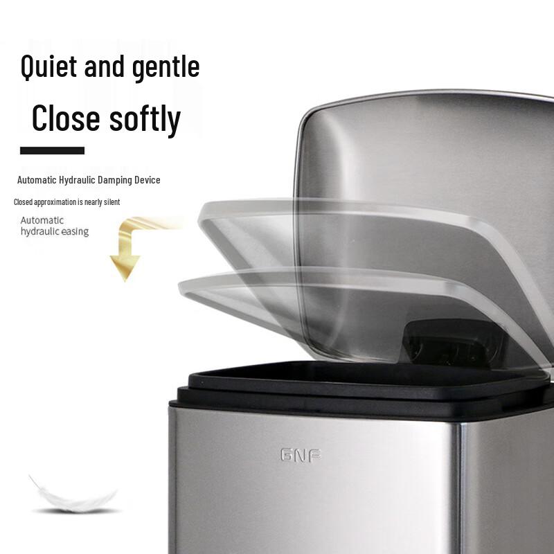 Xuanyong 12L Square Stainless Steel Foot Pedal Trash Can