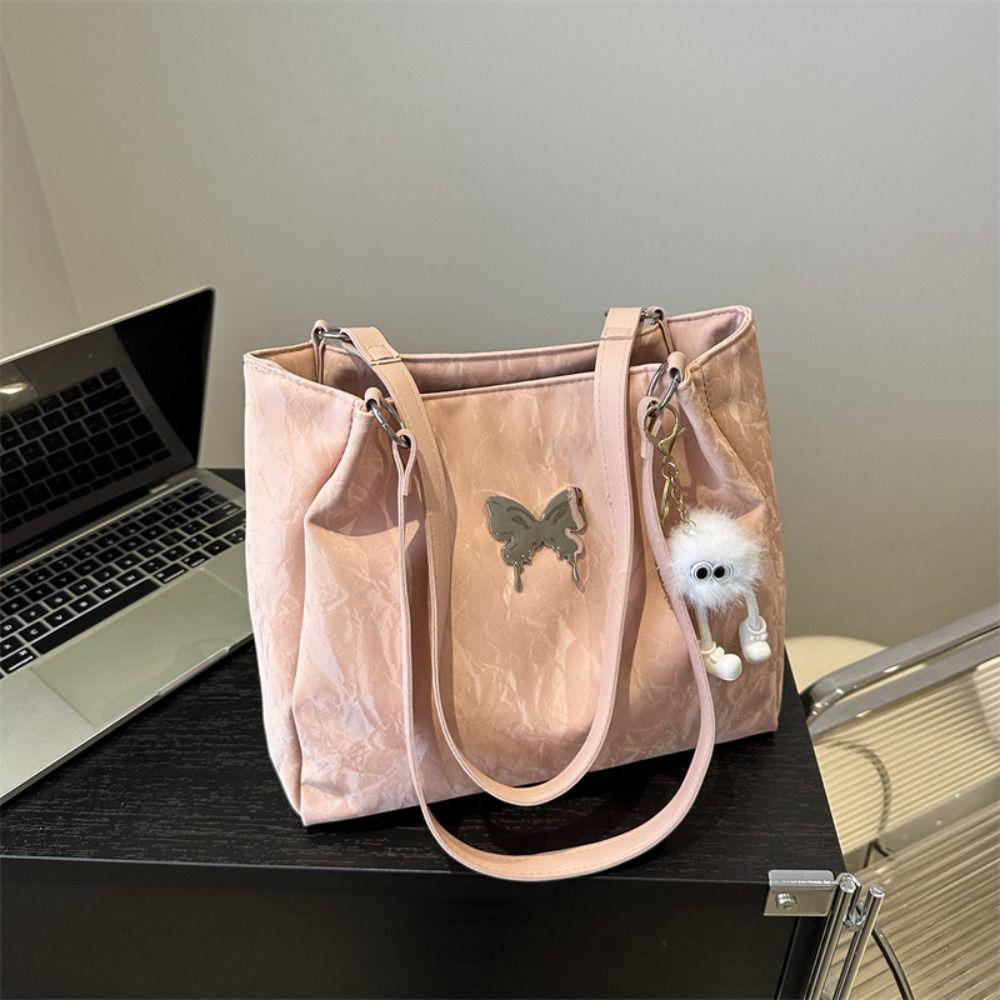 Korean Style Sweet Shoulder Bag Doll Pendant Luxury Handbag Trendy Underarm Tote Bag  Outdoor