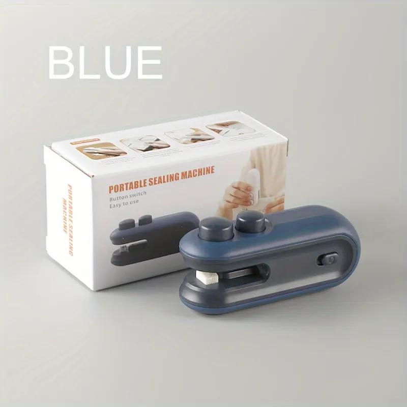 

Міні-запаювальна машина 2IN1 USB Перезаряджуваний термозапаювач Сумка для зберігання Пластиковий пакет Харчовий запаювач Затискач Сумка Ручний термозапаювач харчових продуктів синій