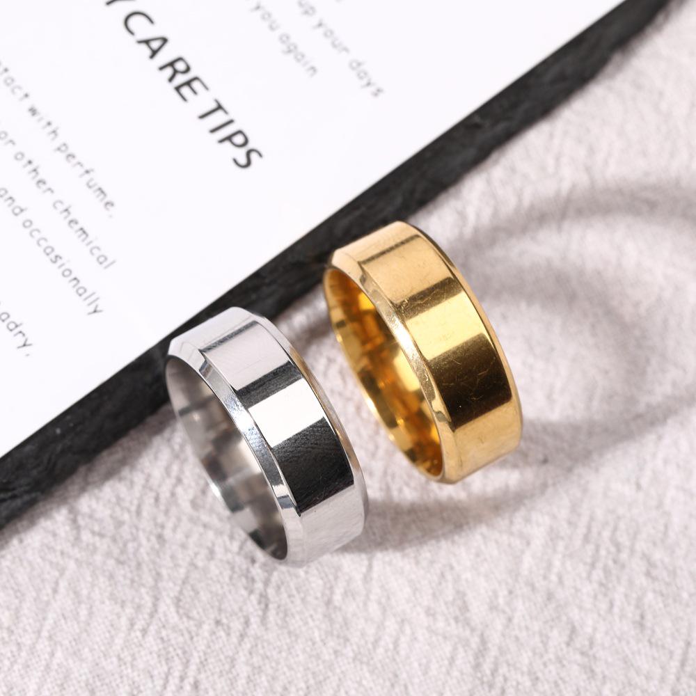 Men's Popular European & American Versatile Stainless Steel Wide Band Ring - Fashionable Plain Titanium Jewelry