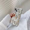 Luxury Plating Wrinkle Wavy Curly Edge Phone Case For iPhone 15 12 13 14 ProMax 3D Unevenness Soft Camera Protection Cover Electroplated Bubble Wave