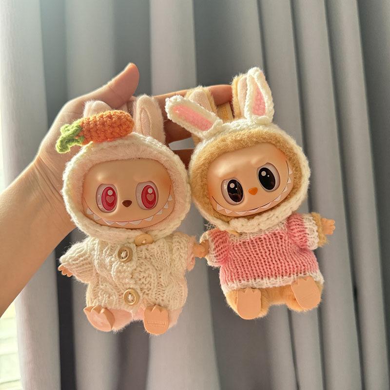 Only Clothes, First and Second Generation, Labubu Clothes, Pendants, Canvas Accessories, Knitting, Rabbit Ear Headband, Cute