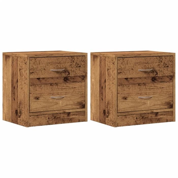 VidaXL Tables de chevet 2 pcs vieux bois 40x30x40 cm bois d'ingénierie, armoire, meubles de chambre à coucher, support de 855925