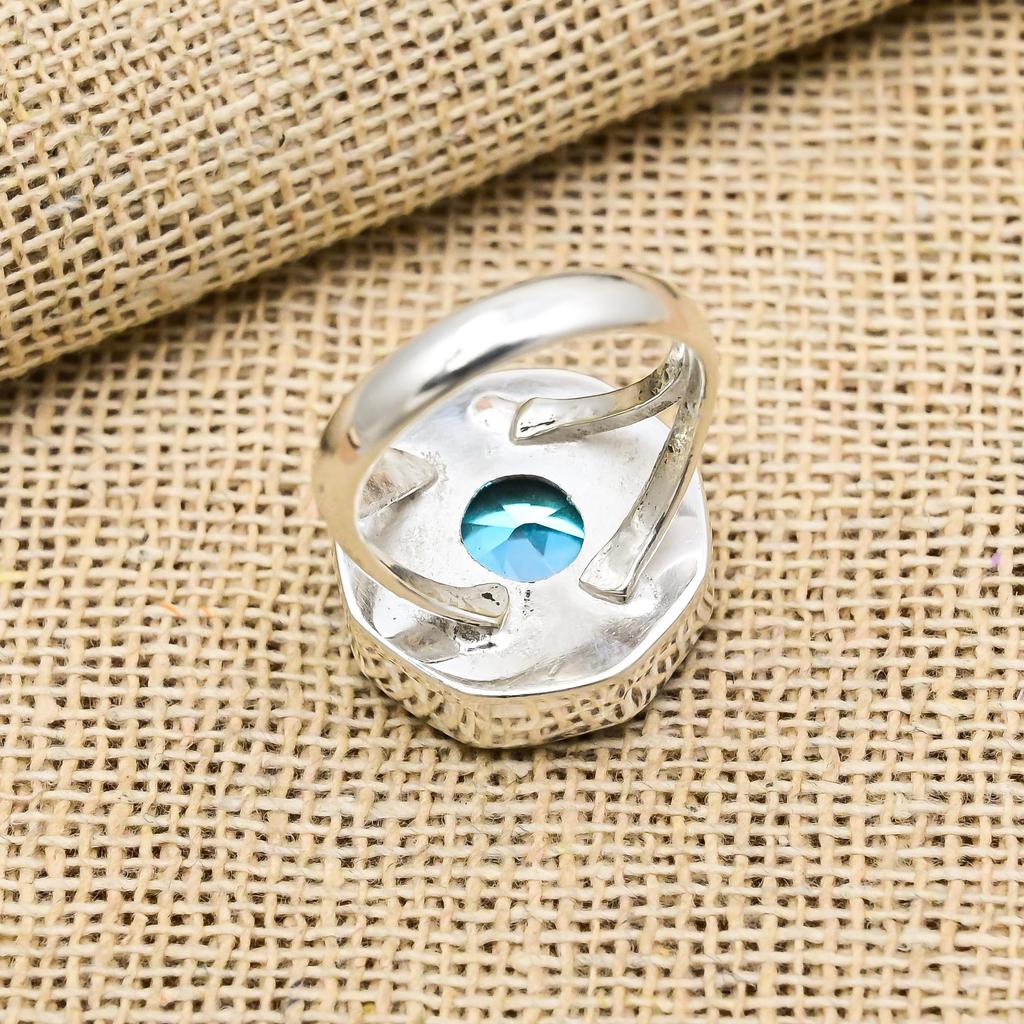 Mystic Topaz Gemstone Jewelry 925 Sterling Silver Jewelry Dazzling Ring Gift For Love
