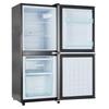 106L Energy-Saving Mini Fridge LED, 60L Refrigerator + 46L Freezer, 7 Temperature Settings, Adjustable Shelves, 166 Kwh/Year, 45db
