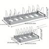 Expandable Kitchen Cabinet Pot Organizer Rack, Adjustable Divider, Multi-purpose Pots And Pans Storage Solution