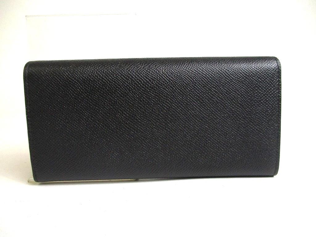 Authentic Salvatore Ferragamo Gancini Black Leather Gold H/W Flap Long Wallet #a429  Refurbished