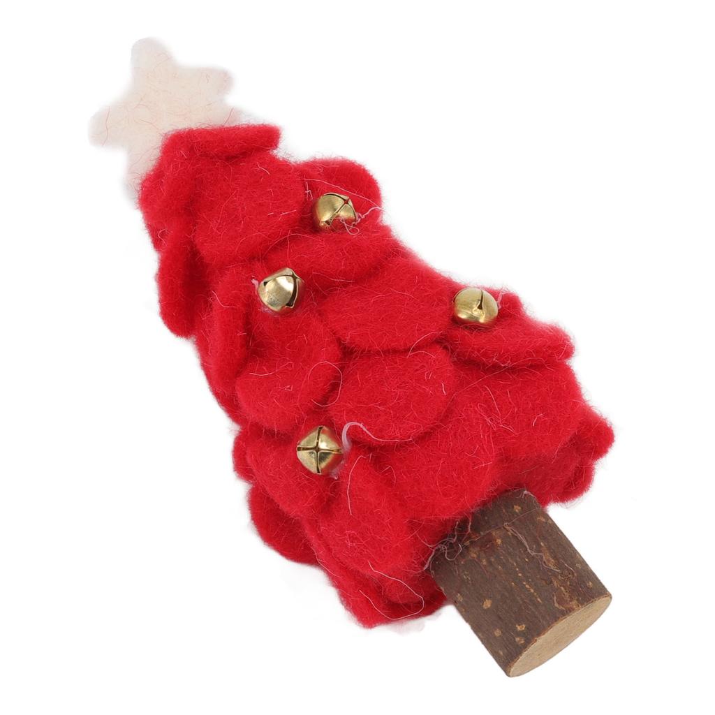 Wool Felt Christmas Tree Wood Small Christmas Tree Decorations for Home Display Window Red
