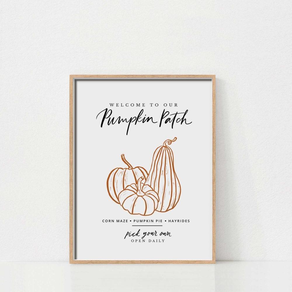 Autumn Printable Wall Art Poster Fall Themed Decor Fall Pumpkins Print Wild Mushrooms Art Autumn Leaves Cozy Fall Themed Decor