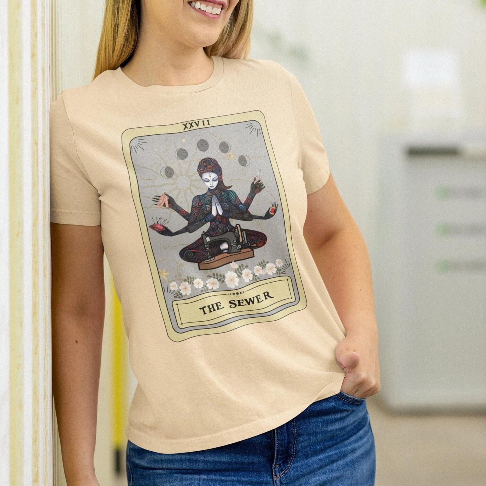 The Sewer Goddess Tarot Card Shirt, Sewing XL