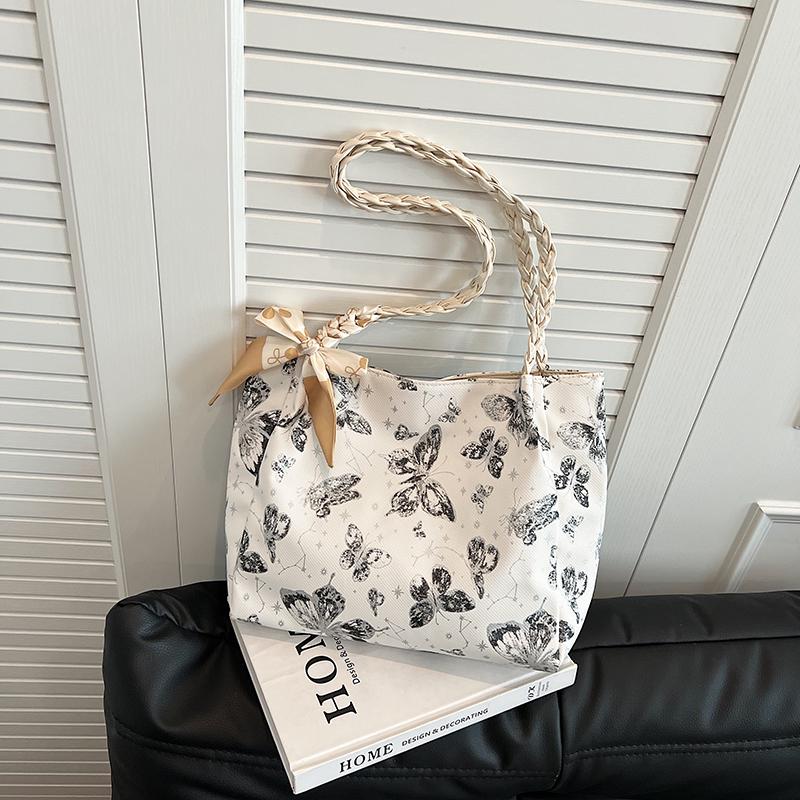 Leisure Large Capacity  New Summer Shoulder Bag Butterfly College Student Commuter Tote Bag Trendy and Fashionable