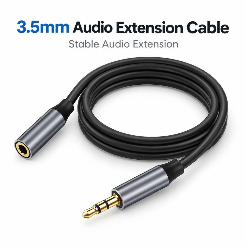 Stereo 3.5mm Audio Extension Cable Straight Plug Audio Extension Cord  Headphone Listening