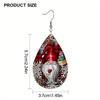 Red Car House Snowflake Print Waterdrop PU Earrings for Women Girls Bearded Dwarf  Cartoon Party Decorations Ornaments Christmas Gifts