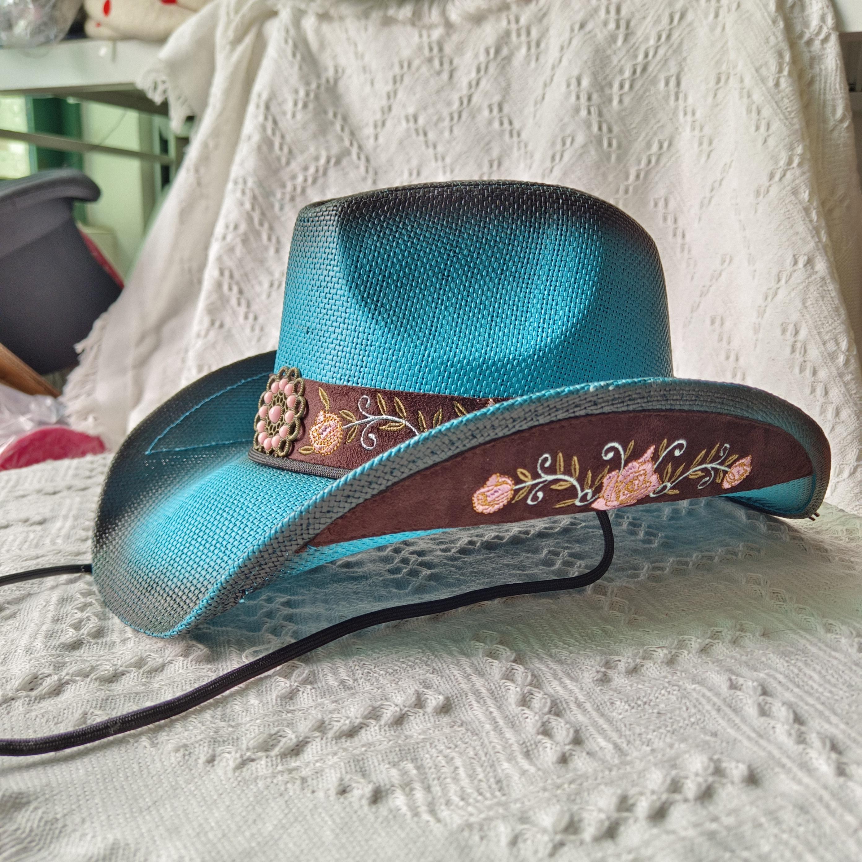 Cowgirl Hats for Women Straw Cowboy Hat Western Beach Sun Hat with Shapeable Brim for Coastal Cowgirl men hats M 56-58CM