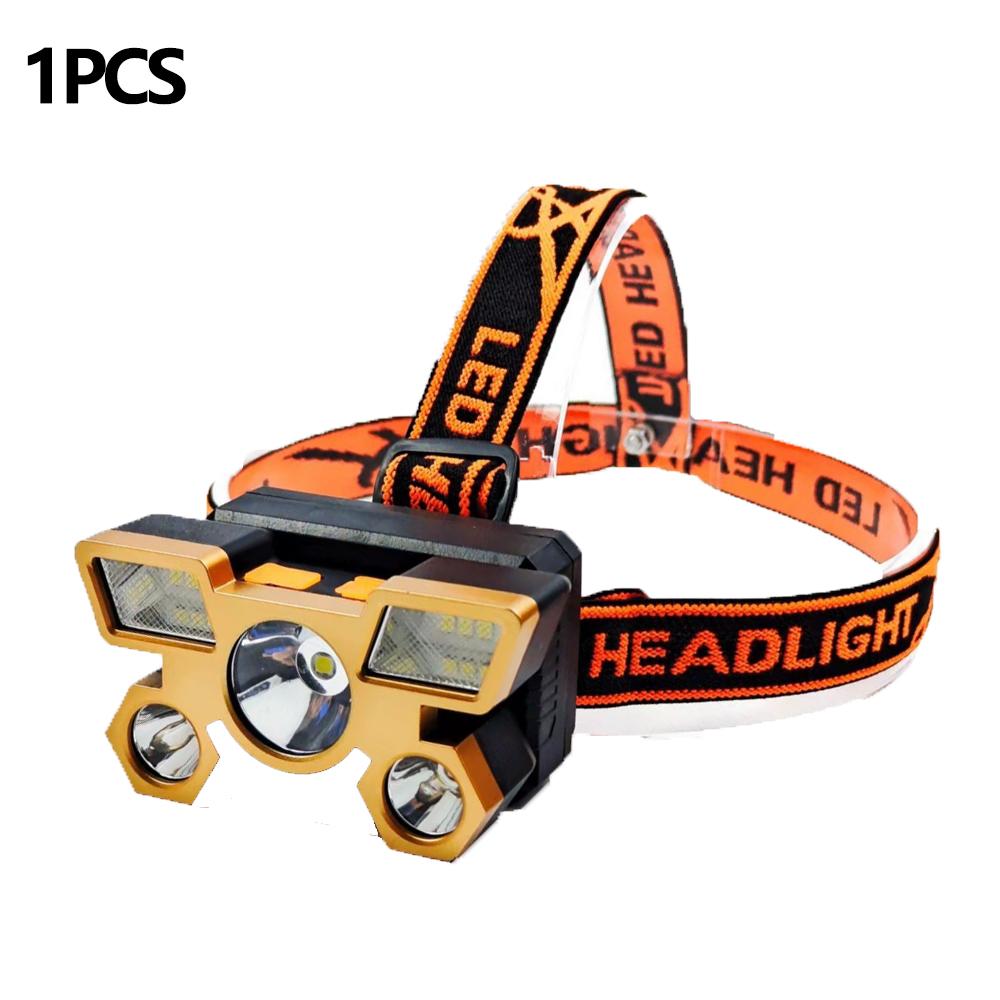 Powerful USB Rechargeable  5LED Headset Flashlight Outdoor Portable Fishing CampingHeadlights Hunting Torch HikingFront Lanterns