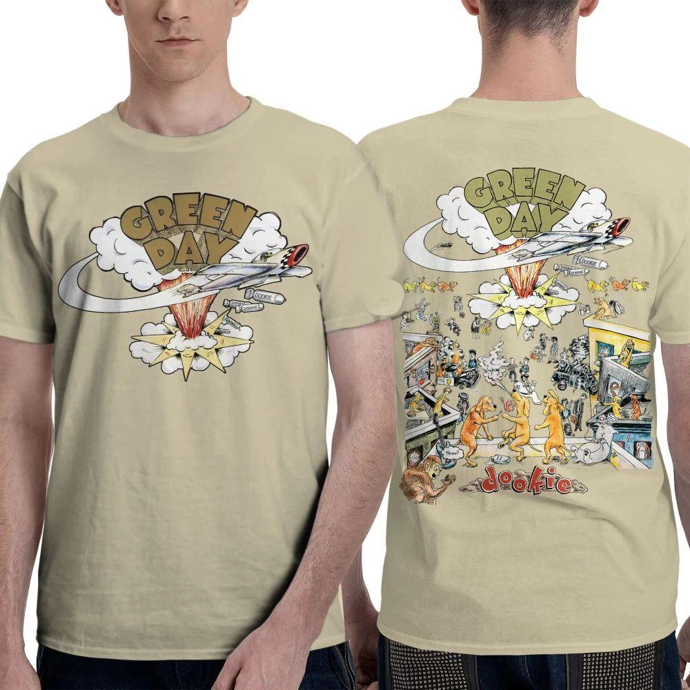 Kreativní párty oblečení Dookie Scene Green Day Potisk Tričko Potisk Bavlněná Trička Kulatý Výstřih Krátký Rukáv Ležérní Volná Trička Unisex