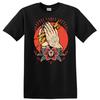 Praying Hands Tattoo T Shirt W/ Floral Design Lightning Bolt Tee Art Style