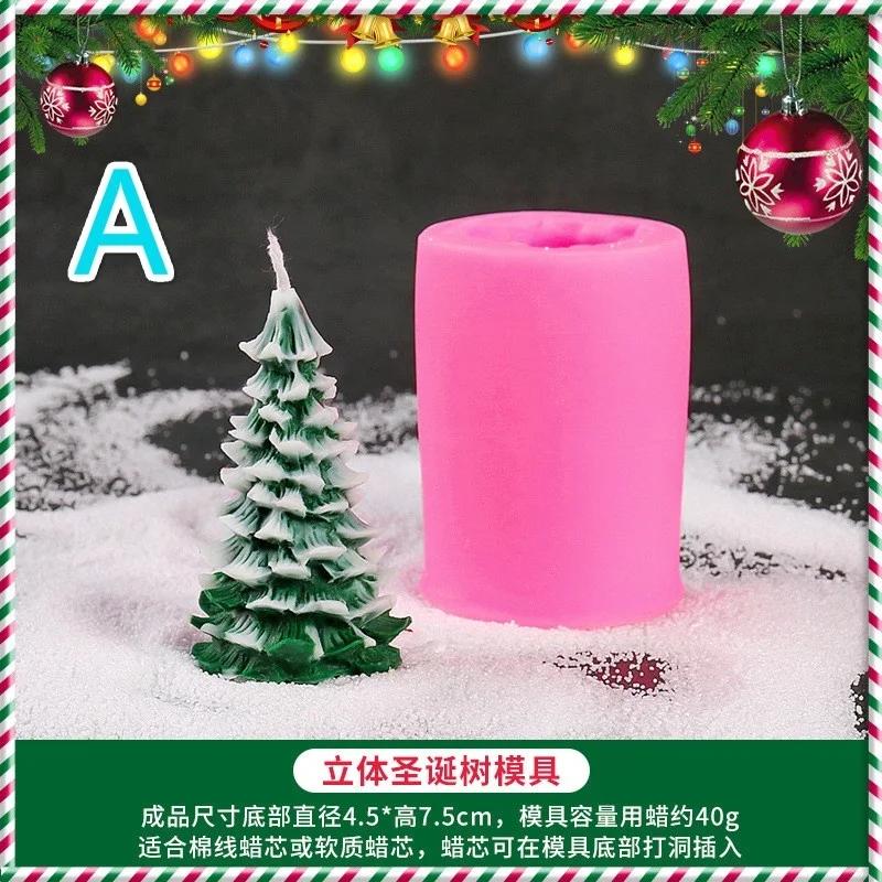 Christmas Silicone Mold Santa Claus Christmas Tree Cedar Pine Cone Silicone Mold DIY Aroma Candle Mold