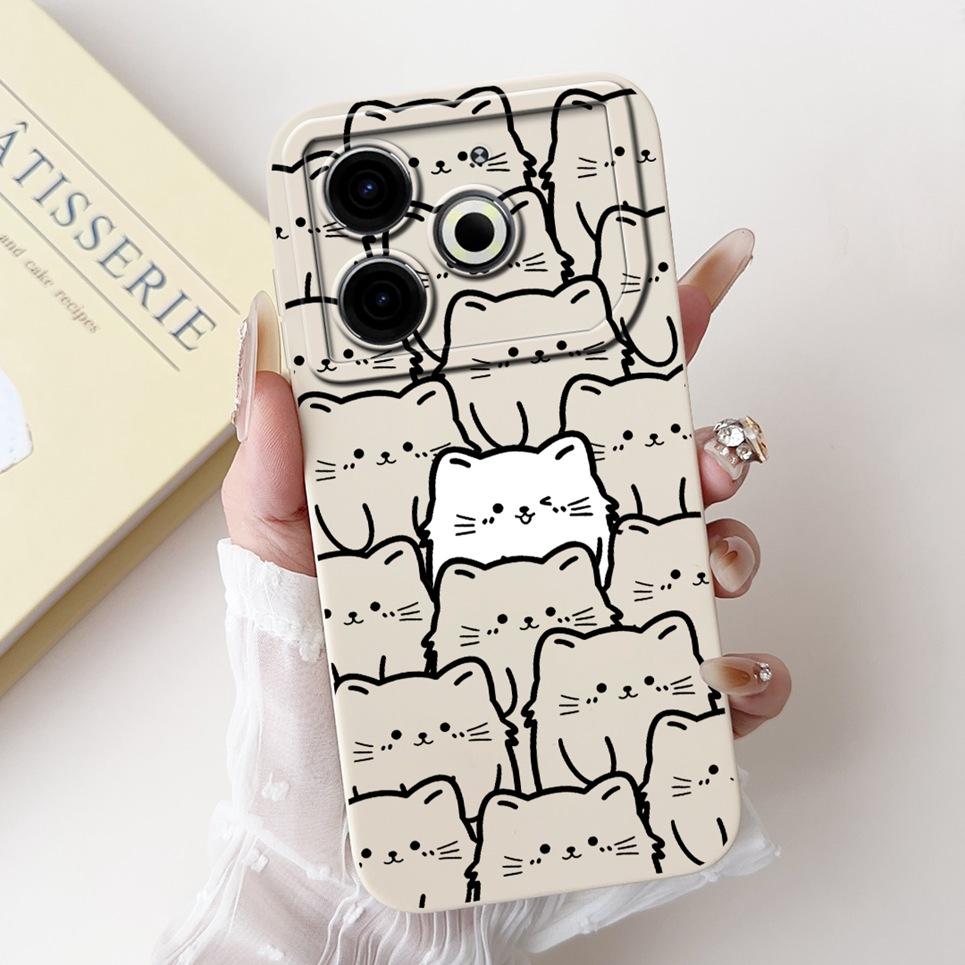 Cartoon Fashion Back Cover For Tecno Pova 6 Neo Pova6 Neo Phone Case Silicone Soft TPU Dragon Astronaut Black Cat Funda Bumper