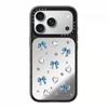 Metallic Cherry Heart Bow Phone Case IPhone 17 Pro 18 Max MagSafe Compatible Hard Shell Acrylic Cover