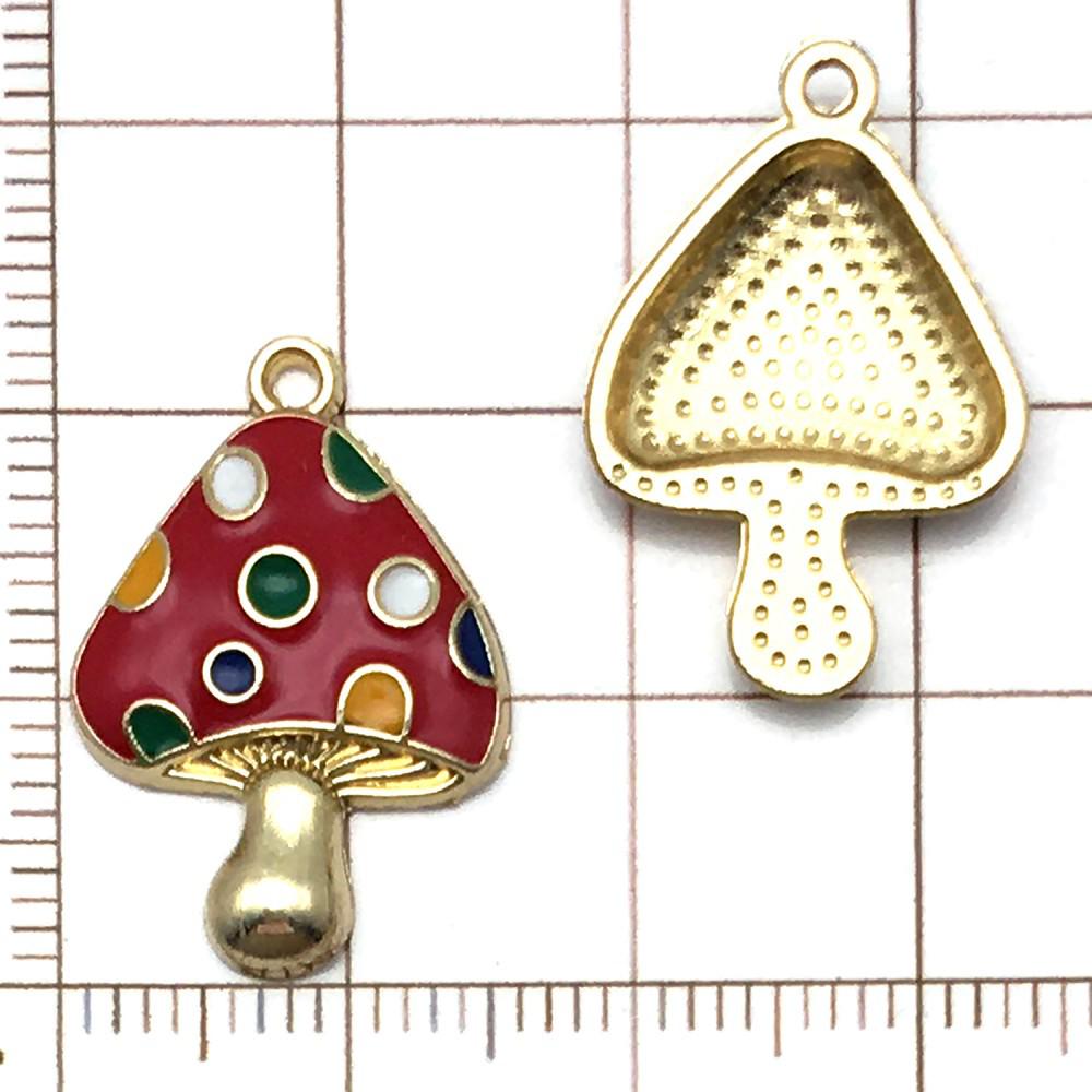 20 Colorful Cartoon House & Mushroom Enamel Alloy Charms for DIY Jewelry