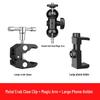 Mobile Live Streaming Stand with Metal Extension, Rotating Ball Head & Double 1/4 Clip - Multi-functional Desktop Magic Arm.